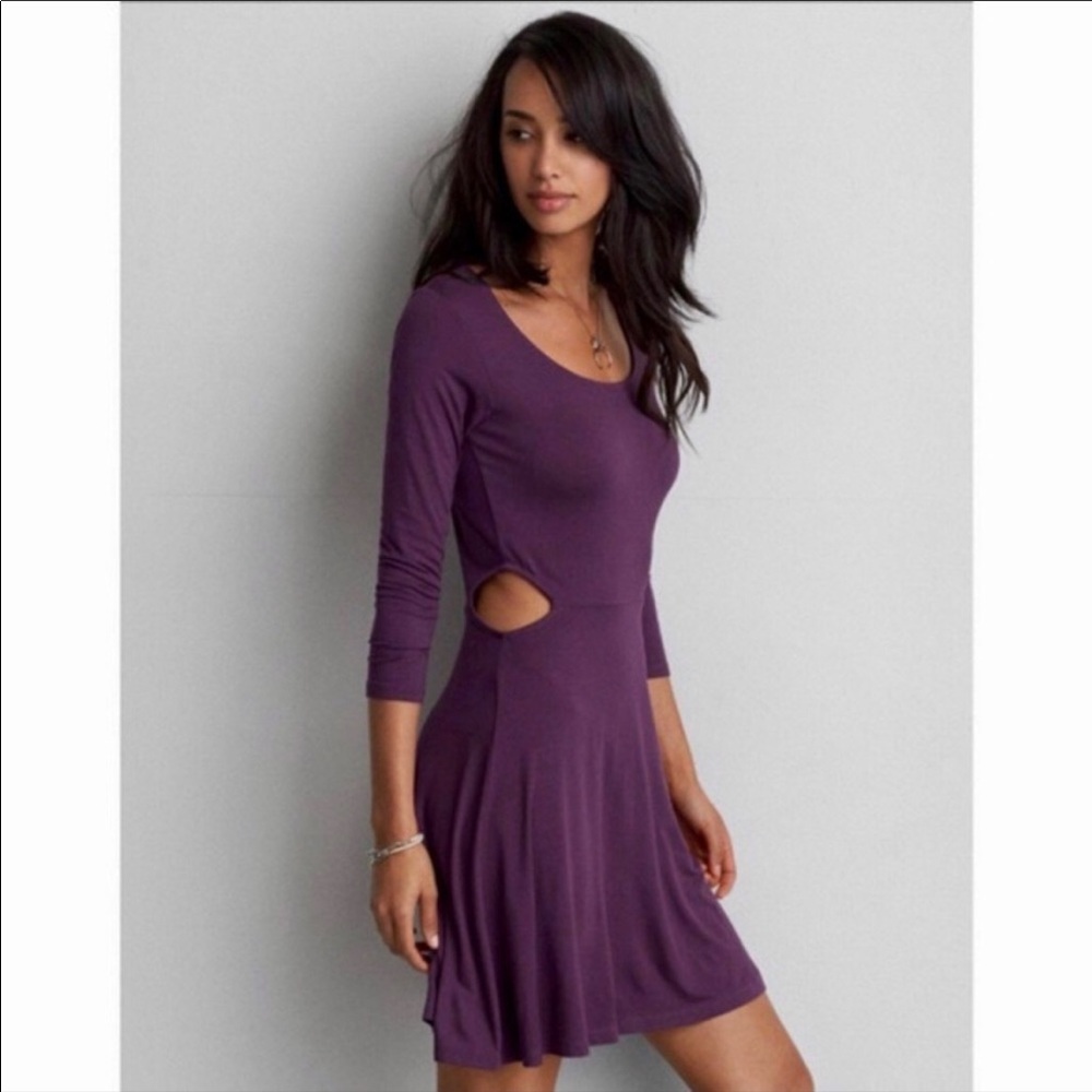 American Eagle Long Sleeve Cut Out Dress